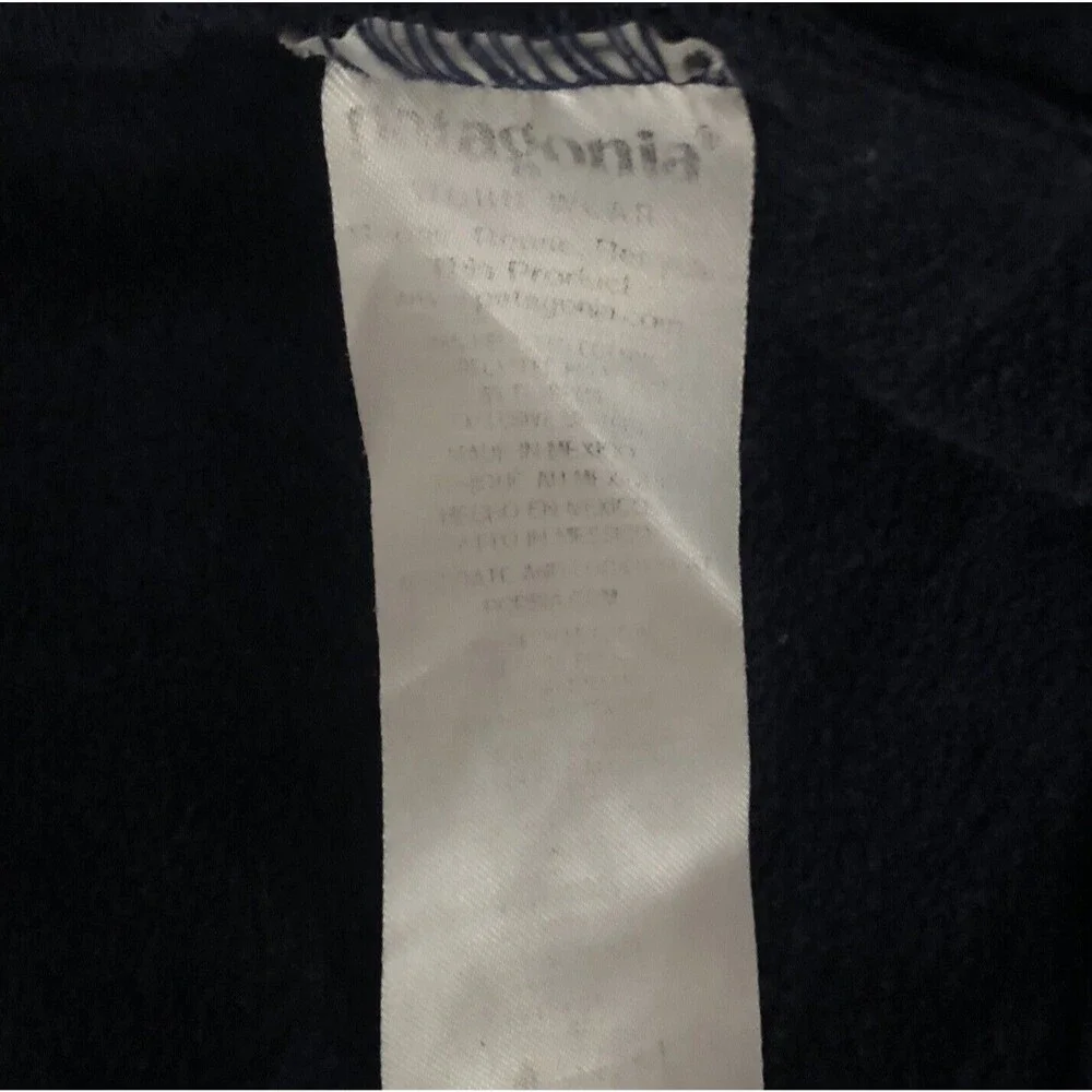 Patagonia P-6 Logo Uprisal Hoodie Sweatshirt Sz M Navy Blue Fitz Roy Thrashed